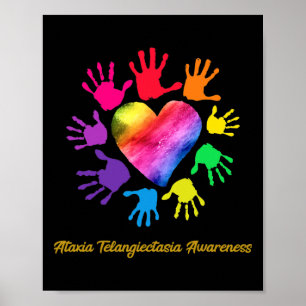 Póster Ataxia Telangiectasia Conciencia Paz Amor Esperanz