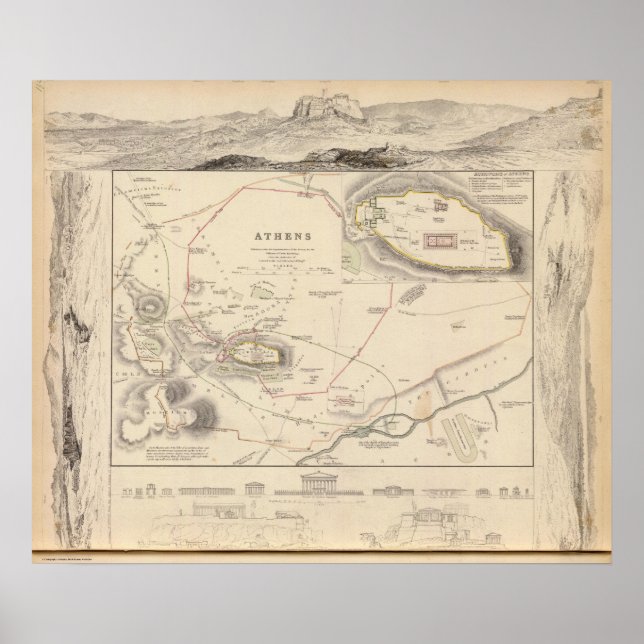 Póster Atenas, Acrópolis (Frente)