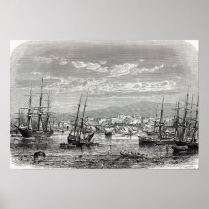 Póster Atenas: vista general del Pireo,