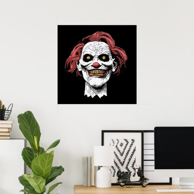 Póster Aterrador payaso personalizado de horror (Oficina en casa)