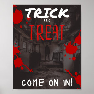 Póster Aterrador Poster con un tipo parado en el tren