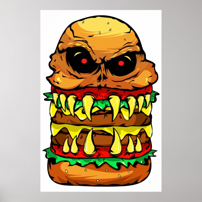 Póster Aterradora hamburguesa de queso (Frente)