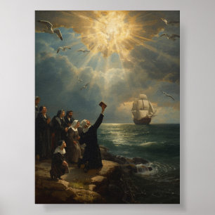 Póster Aterrizaje de Mayflower en Plymouth - 1620