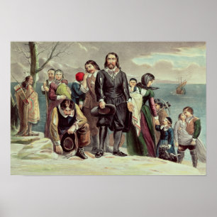 Póster Aterrizaje de peregrinos en Plymouth