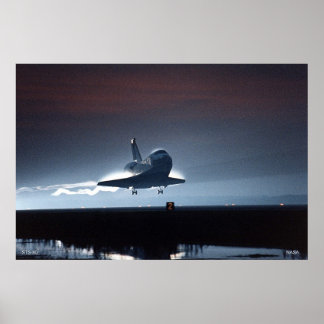Póster Aterrizaje nocturno del transbordador espacial STS