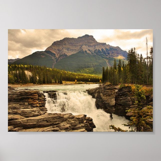 Póster Athabasca Falls Canada stylized (Frente)