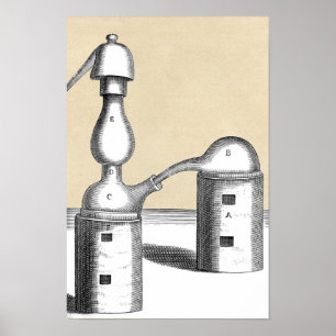 Póster Athanor Alcheme Furnace y Alembic Flask