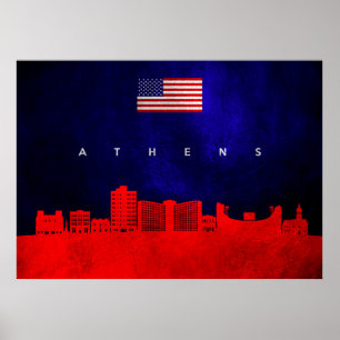 Póster Athens Georgia Skyline