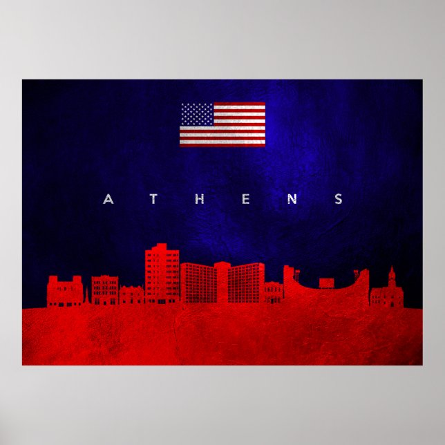 Póster Athens Georgia Skyline (Frente)