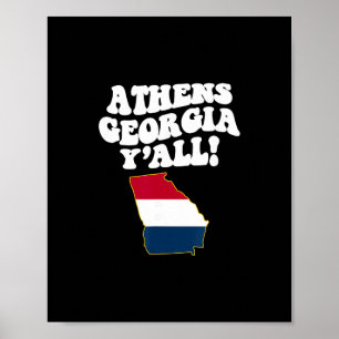 Póster Athens Georgia Y'all Ga Vacaciones del Sur