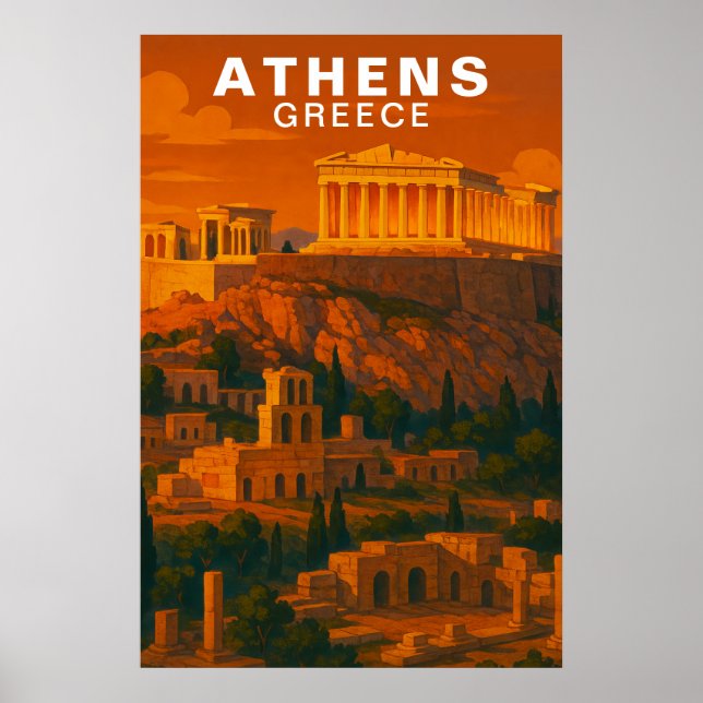 Póster Athens, Greece Ancient Classic Ruins (Frente)