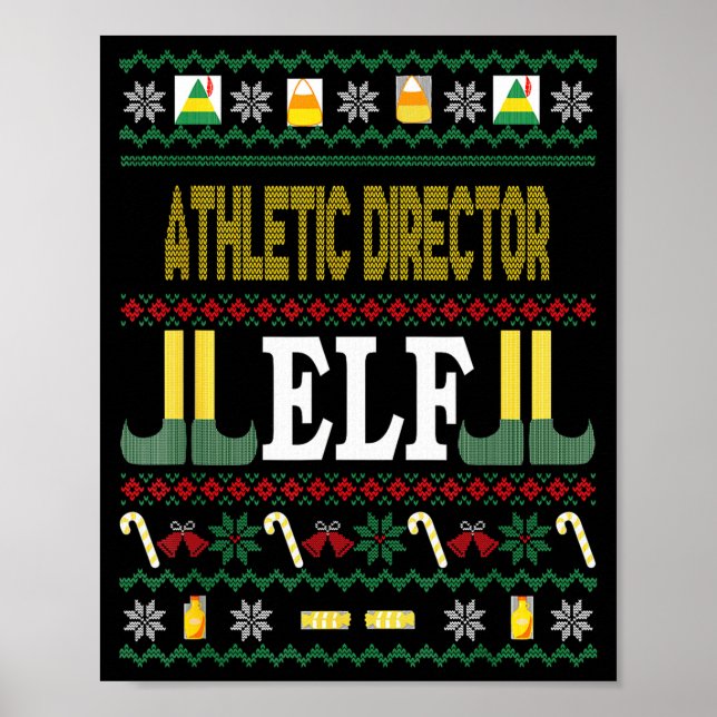 Póster Athletic Director Elf Funny Christmas Gift  (Frente)