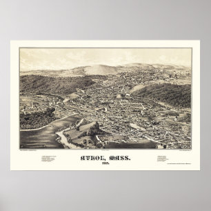 Póster Athol, MA Panoramic Map - 1887