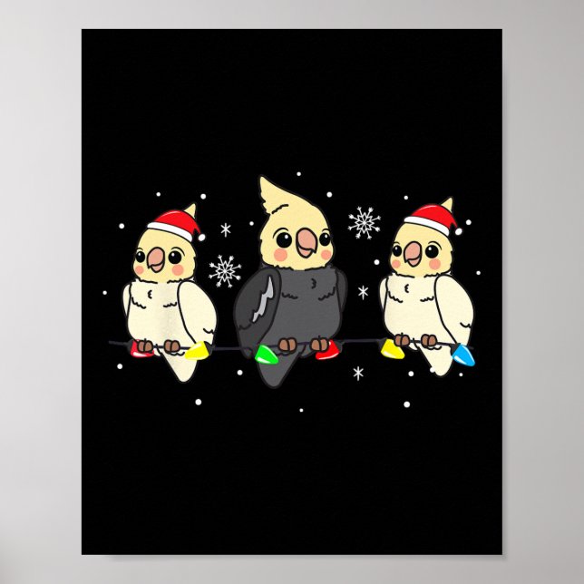 Póster Atiel Navidades de pájaros enciende gracioso regal (Frente)