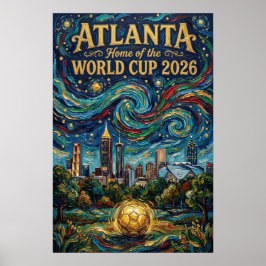 Póster Atlanta Football Art 2026 City Stadium Design