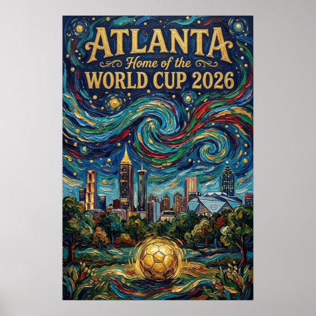 Póster Atlanta Football Art 2026 City Stadium Design (Frente)