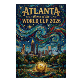 Póster Atlanta Football Art 2026 City Stadium Design