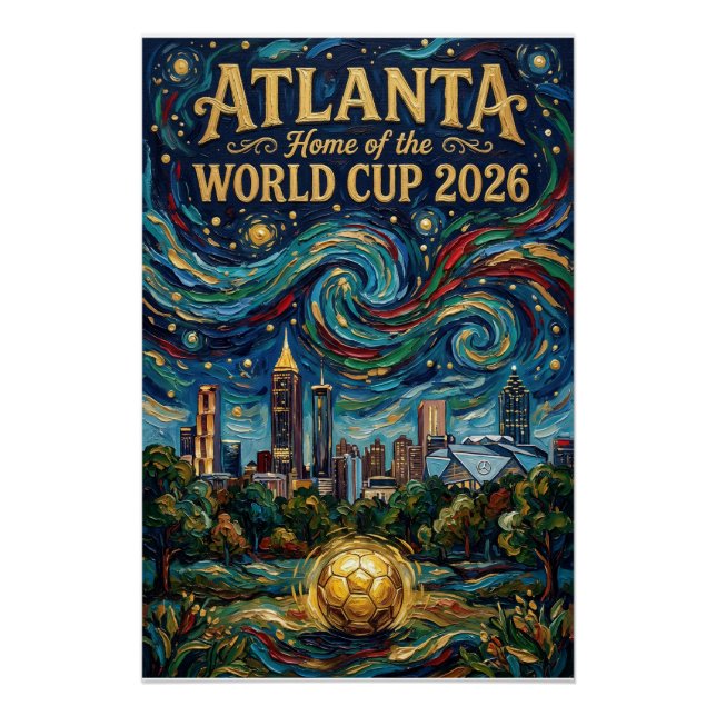 Póster Atlanta Football Art 2026 City Stadium Design (Anverso)