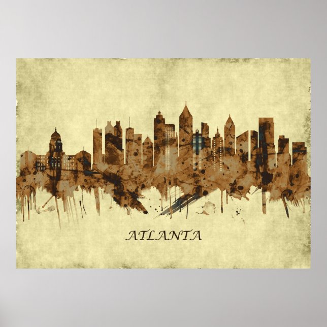 Póster Atlanta Georgia Cityscape (Frente)