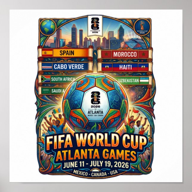Póster Atlanta Georgia Copa Mundial FIFA 2026 (Frente)