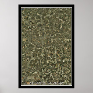 Póster Atlanta Georgia desde el mapa de satélites espacia
