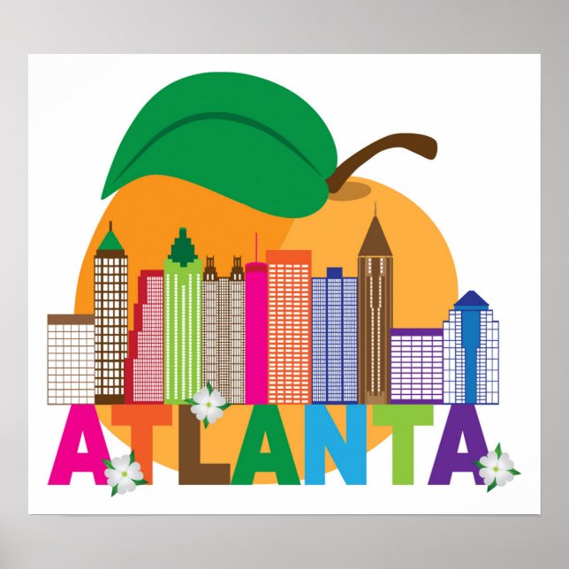 Póster Atlanta, Georgia | Esquina de Peach (Frente)