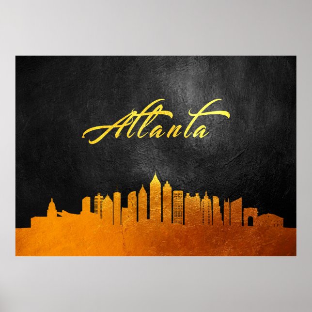 Póster Atlanta Georgia Gold Skyline (Frente)