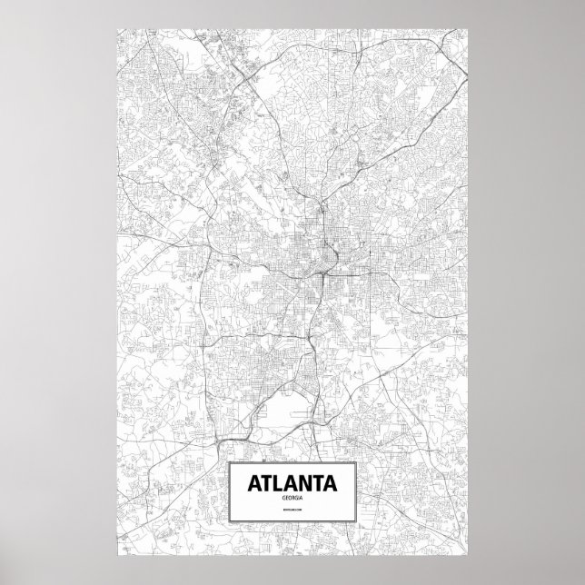 Póster Atlanta, Georgia (negro sobre blanco) (Frente)