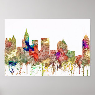 Póster Atlanta Georgia Skyline SG-Faded Glory