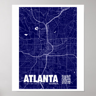 Póster Atlanta, Georgia, USA Travel City Map