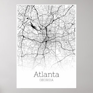 Póster Atlanta Map - Georgia - City Map Poster