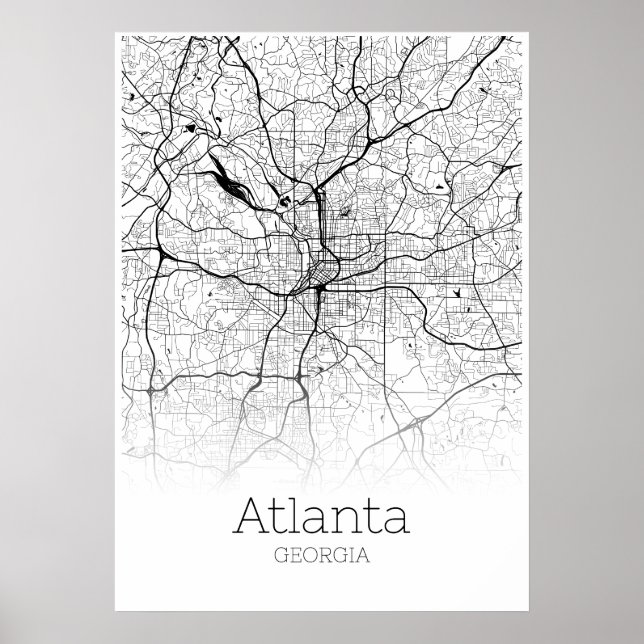 Póster Atlanta Map - Georgia - City Map Poster (Frente)