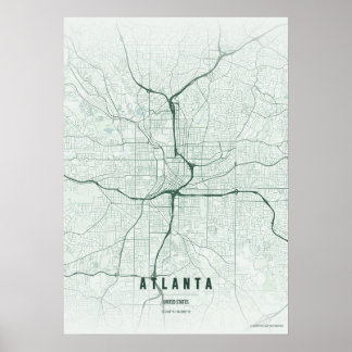 Póster Atlanta Map Print Georgia Forest Wallart Poster