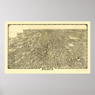Póster Atlanta, Mapa Panorámico de la Asamblea General - 