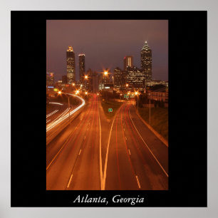 Póster Atlanta Skyline, Atlanta, Georgia