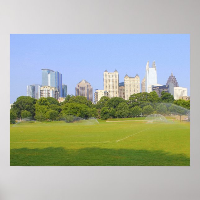 Póster Atlanta Skyline desde Piedmont Park (Frente)