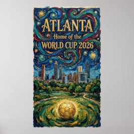 Póster Atlanta Soccer Art 2026 Stadium City Design