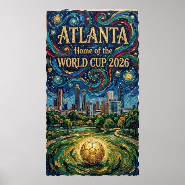 Póster Atlanta Soccer Art 2026 Stadium City Design (Frente)