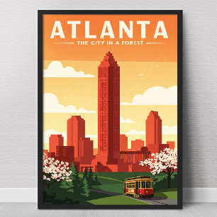 Póster Atlanta Vintage