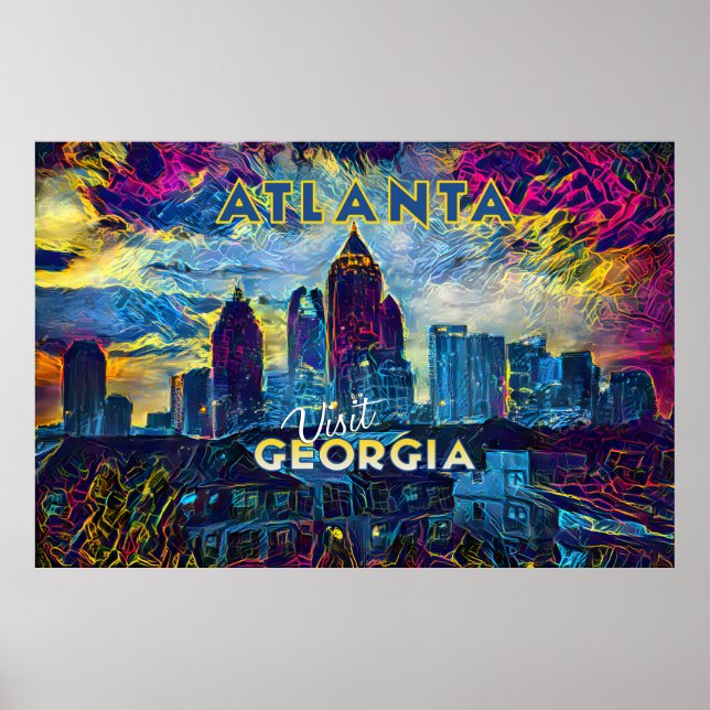 Póster Atlanta, Visita Georgia. (Frente)