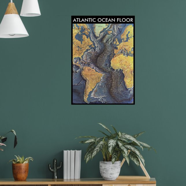 Póster " Atlantic: 1968 - The Atlantic OCEAN FLOOR map .. (Salón 1)