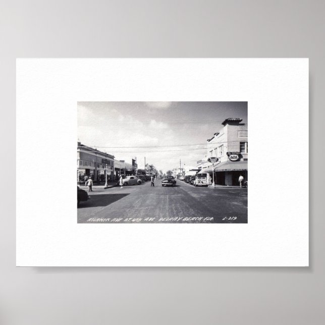 Póster Atlantic Ave., Delray Beach, Florida Vintage (Frente)