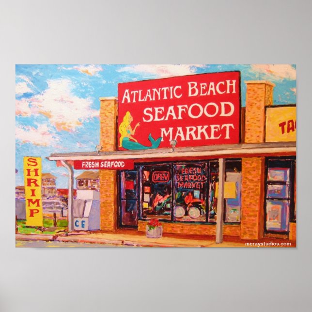 Póster "Atlantic Beach Seafood Market" (Frente)