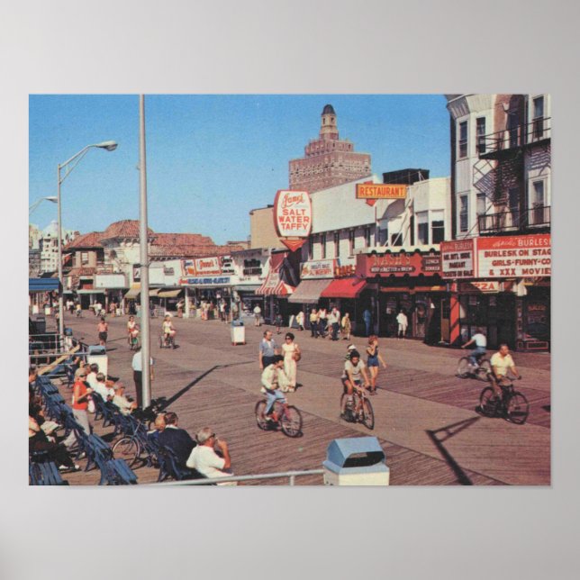 Póster Atlantic City NJ, ciclismo en la pasarela (Frente)