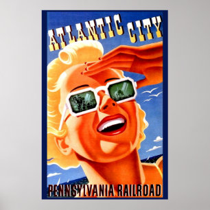Póster Atlantic City vía Pennsylvania Railway