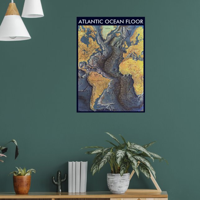 Póster " Atlántico: 1968 - Mapa de la planta del OCÉANO A (Salón 1)