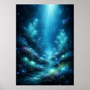 Póster Atlántida perdida – Fantasía de ciudad submarina b