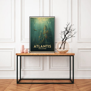 Póster Atlántida Reclamada - Atlántida Retro Vintage
