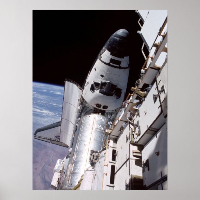Póster Atlantis acoplado a la Estación Espacial Internaci (Frente)