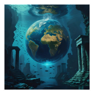 Póster Atlantis Earth - Ruinas submarinas